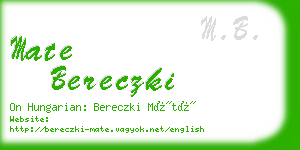 mate bereczki business card